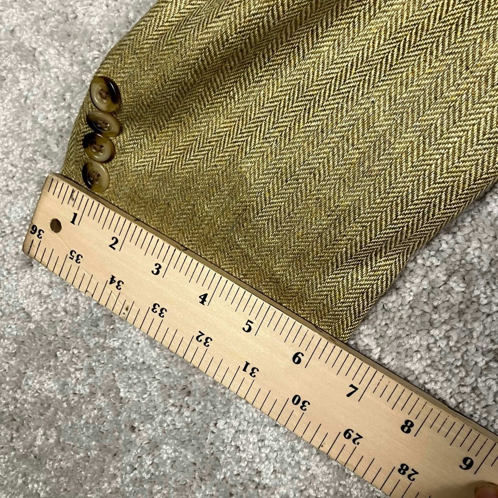 Nautica Mens 46L Silk Blazer Tan Herringbone 3 Button Sport Coat N420 NWT - Picture 14 of 14